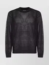 Giorgio Armani Mesh Crewneck Sweater Ribbed Finish