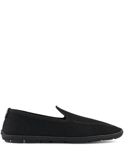 Giorgio Armani Mesh Loafers In Black