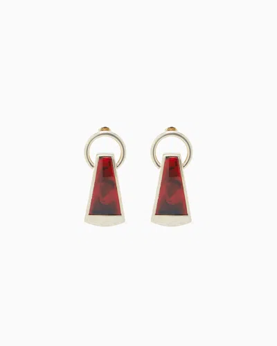 Giorgio Armani Metal And Resin Earrings In Red