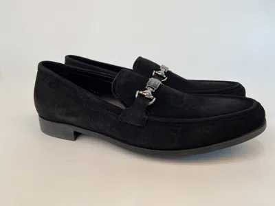 Giorgio Armani Metal Buckle Business Casual Shoes In Black