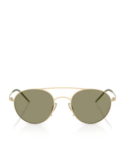 Giorgio Armani Metal Round Sunglasses In Green