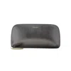 Giorgio Armani Logo Metallic Leather Clutch In Grey