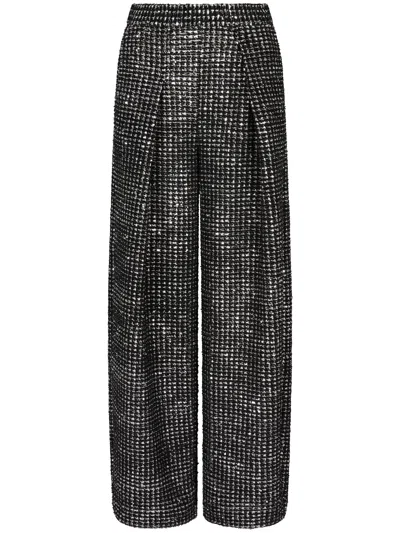 Giorgio Armani Metallic Polyester Pants In Black