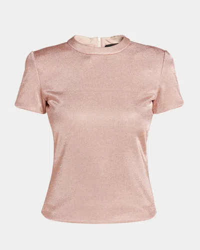 GIORGIO ARMANI METALLIC SHORT-SLEEVE BONDED JERSEY TEE