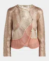 Giorgio Armani Metallic Soutache Two-tone Leather Jacket In Multi
