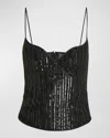 GIORGIO ARMANI MICRO BAGUETTE AND SEQUIN BUSTIER TOP