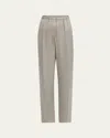 Giorgio Armani Washed Silk Pleated Wide-leg Trousers In Silver