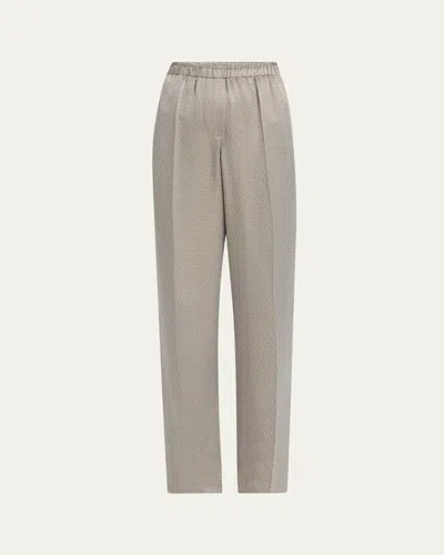 GIORGIO ARMANI MICRO JACQUARD STRAIGHT-LEG PULL-ON TROUSERS