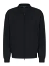 Giorgio Armani Micro Modal Double Jersey Blouson In Black