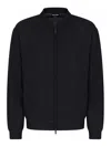 Giorgio Armani Micro Modal Double Jersey Blouson In Negro