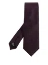 Giorgio Armani Micro-pattern Silk Tie In Brown