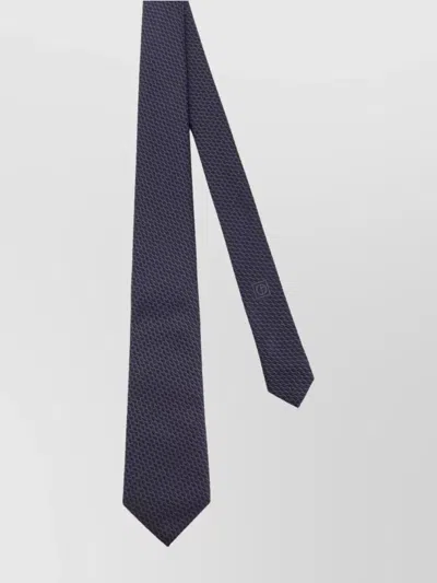 Giorgio Armani Micro-patterned Silk Tie Featuring Textured Detail In Blue