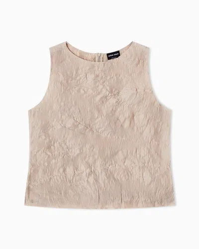 Giorgio Armani Micro Pleated Top In Multi