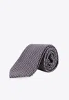 Giorgio Armani Micro Silk Tie In Brown