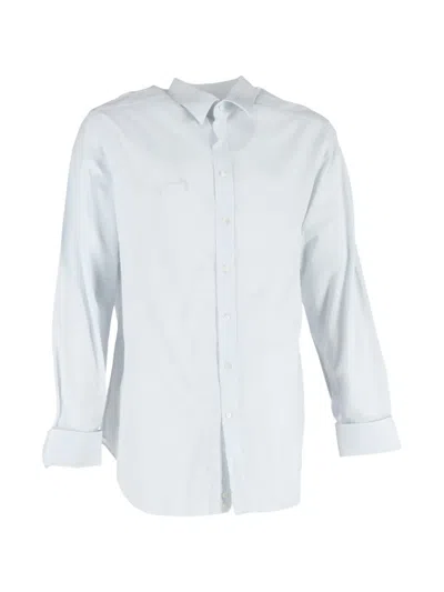 Pre-owned Giorgio Armani Micro-striped Long-sleeve Shirt In Blue