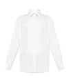 Giorgio Armani Micro-striped Shirt In White