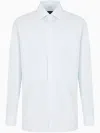 Giorgio Armani Micro-striped Shirt In White