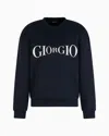 Giorgio Armani Micromodal Jersey Crew-neck Sweatshirt In Blue