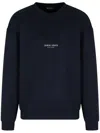 Giorgio Armani Micromodal Jersey Crew-neck Sweatshirt Clothing In Blue