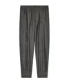 Giorgio Armani Chevron Virgin-wool And Cashmere Single-pleat Trousers In Gray