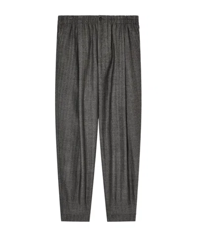 GIORGIO ARMANI GIORGIO ARMANI MID RISE HERRINGBONE TROUSERS