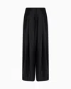 Giorgio Armani Midi Skirt In Double-sided Silk Satin In Black