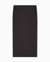 Giorgio Armani Midirock Aus Elastischem Woll-crêpe In Brown
