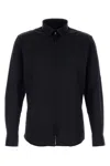 Giorgio Armani Lapel Long-sleeved Shirt In Blue