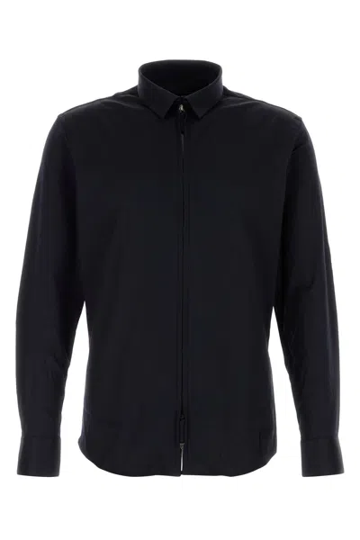 GIORGIO ARMANI GIORGIO ARMANI MIDNIGHT BLUE COTTON SHIRT
