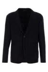 Giorgio Armani Midnight Blue Stretch Wool Blazer In Blue