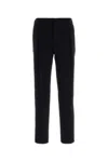 Giorgio Armani Midnight Blue Stretch Wool Pant In Black