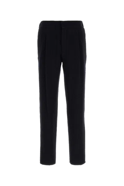 GIORGIO ARMANI MIDNIGHT BLUE STRETCH WOOL PANT