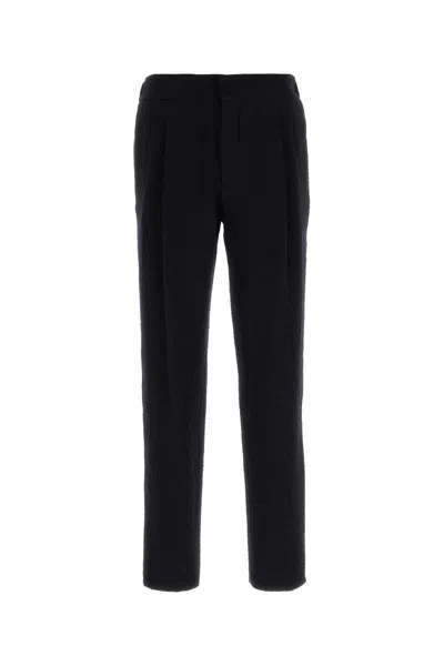GIORGIO ARMANI GIORGIO ARMANI MIDNIGHT BLUE STRETCH WOOL PANT