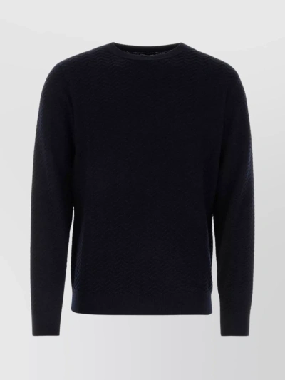 Giorgio Armani Midnight Blue Wool Blend Sweater
