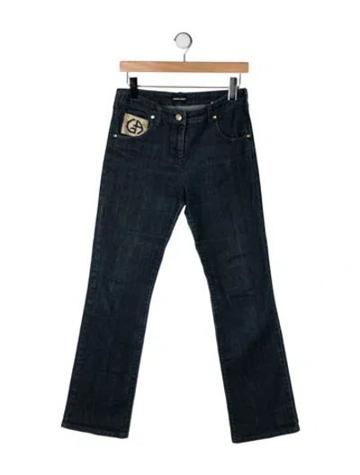 Pre-owned Giorgio Armani Mid-rise Flared Jeans In Black