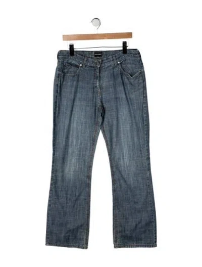Pre-owned Giorgio Armani Mid-rise Flared Jeans In Blue