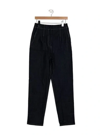 Pre-owned Giorgio Armani Mid-rise Straight Leg Jeans In Blue