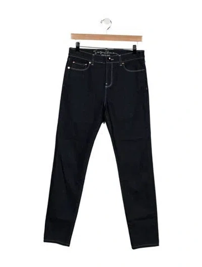 Pre-owned Giorgio Armani Mid-rise Straight Leg Jeans In Blue