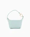 Giorgio Armani Official Store Mini La Prima Soft Nappa-leather Handbag In Azure