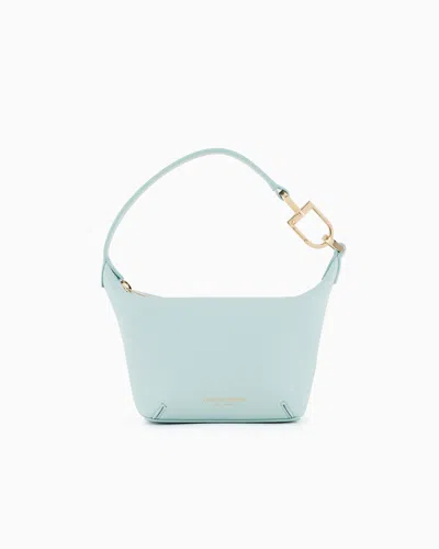 Giorgio Armani Official Store Mini La Prima Soft Nappa-leather Handbag In Azure