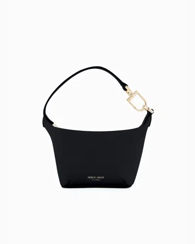 Giorgio Armani Official Store Mini La Prima Soft Nappa-leather Handbag In Black