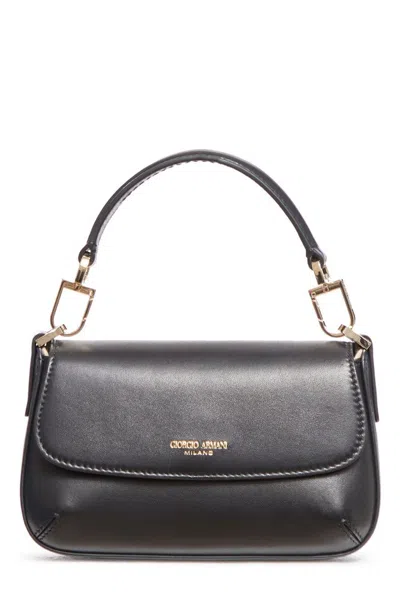 Giorgio Armani Mini La Prima Top Handle Bag In Black