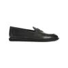 Giorgio Armani Minimalist Black Leather Loafers With Rubber Sole In Black
