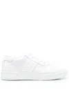 Giorgio Armani Minimalist White Trainers With Premium Leather Construction In White