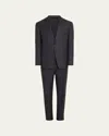 Giorgio Armani Mne's Basic Wool Two-piece Suit In Solid Dark Grey