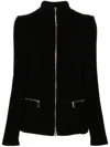 Giorgio Armani Mock-neck Jacket In Black
