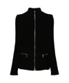 Giorgio Armani Mock-neck Jacket In Black