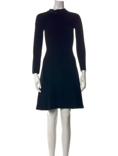 Pre-owned Giorgio Armani Mock Neck Knee-length Dress In Black