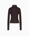 Giorgio Armani Mock-neck Silk Jumper In Brown