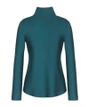 Giorgio Armani Silk Turtleneck Long-sleeve Blouse In Blue